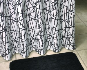 *Karten Zasłonka prysznicowa 180X200 cm Criss-Cross Schwarz