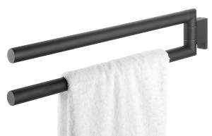 BOLD - wieszak na ręcznik kąpielowy podwójny czarny 288730746 Tiger