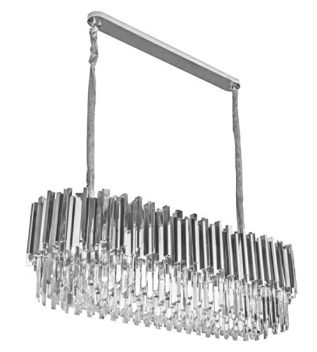 Lampa wisząca IMPERIAL LONG SILVER 90 - stal, kryształ King Home DW-D5689S.SILVER