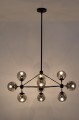 Lampa wisząca PLANETARIO 10 czarna - klosze dymione King Home MD10230-10