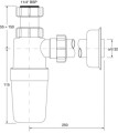 McAlpine HC2-J Syfon umywalkowy butelkowy 1.1/4x32mm bez spustu