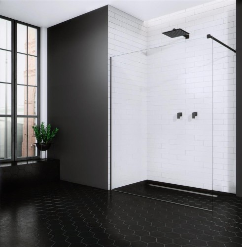 Radaway MODO NEW BLACK II kabina Walk-in 85cm 389085-54-01. Przesyłka gratis!
