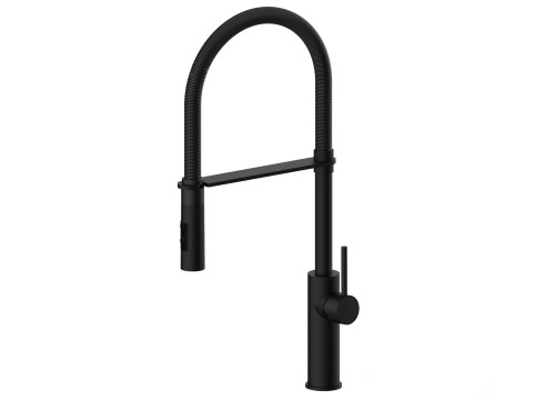 LIGHT Bateria zlewozmywakowa pionowa czarno-czarna LIG179NONO