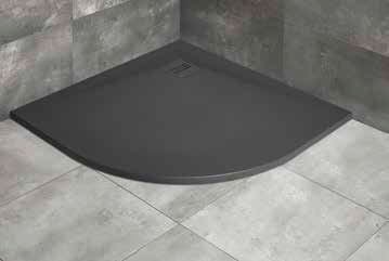 Radaway HKA9090-64 KYNTOS A 90x90 antracytowy brodzik półokrągły z konglomeratu marmurowego