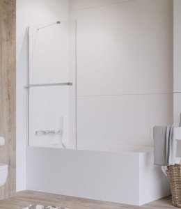 Radaway Idea PNJ z wieszakiem 80 parawan nawannowy jednoczęściowy, szkło przejrzyste 800x1500mm, 10001080-01-01W. Dostawa gratis!