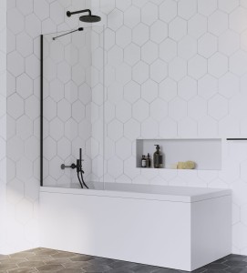 Radaway Idea Black PNJ 70 parawan nawannowy jednoczęściowy, szkło przejrzyste 700x1500mm, 10001070-54-01. Dostawa gratis!