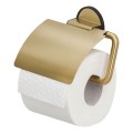 Tiger Tune 1326635646 Uchwyt na papier toaletowy z klapką ze szczotkowanego mosiądzu/ Czarny