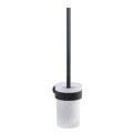 Gedy PI330314 PIRENEI wisząca szczotka do WC, szkło mleczne, czarny mat