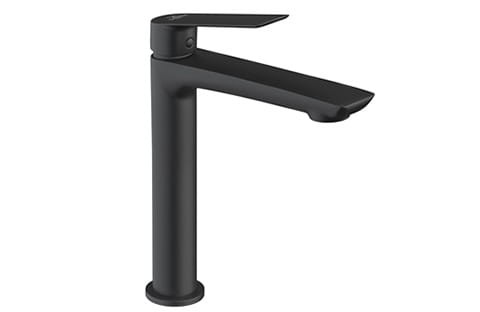 DEMM Rubinetterie Sleek bateria umywalkowa wysoka bez korka czarny mat 9914/CZAR