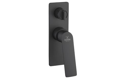 DEMM Rubinetterie Sleek bateria natryskowo-wannowa podtynkowa z przełącznikiem czarny mat 9950/CZAR
