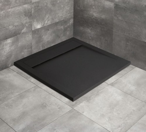 Radaway TEOS C BLACK 80x80 czarny brodzik kwadratowy z konglomeratu marmurowego