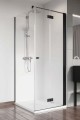 Radaway Nes 8 Black KDJ B kabina kwadratowa/prostokątna drzwi 100 prawe + ścianka, szkło przejrzyste