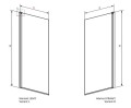 Radaway NES 8 PNJ I 90cm parawan nawannowy jednoczęściowy uchylny LEWY 10061090-01-01L.