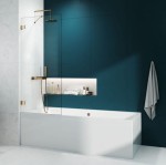 Radaway Essenza Pro Gold PNJ II 60 parawan nawannowy jednoczęściowy  wykończenia w kolorze złotym 600x1500mm, 10101060-09-01