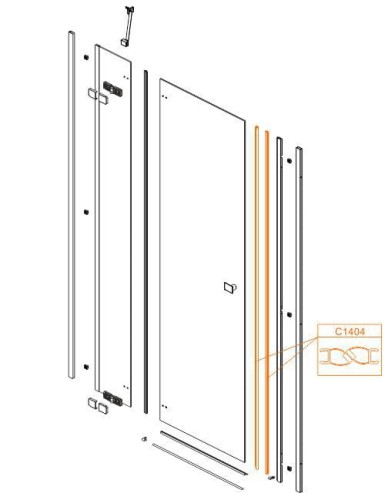 Sanplast FREE LINE 660-C1404 uszczelka magnetyczna drzwi