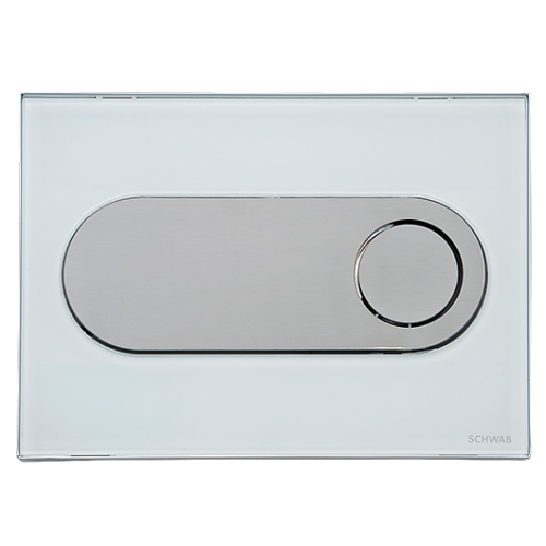 SCHWAB Circle 256720 Przycisk do spłukiwania dwudzielnego szkło biały