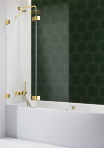 Radaway Essenza Pro Gold PND II 130 parawan nawannowy dwuczęściowy złoty lewy 10102130-09-01L