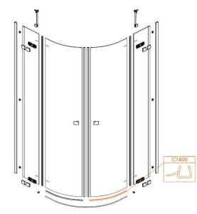 *Sanplast 660-C1409 Uszczelka drzwi dolna, prawa KP4/FREE 