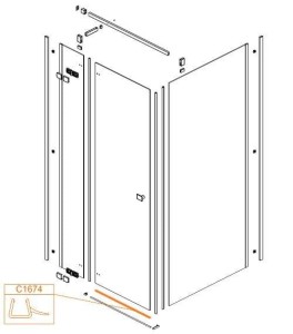 *Sanplast 660-C1674 uszczelka do kabiny kwadratowej KNDJ2/FREE  LINE