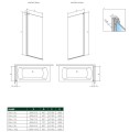 Radaway NES 8 BLACK PNJ I FRAME 90 parawan nawannowy jednoczęściowy czarny uchylny prawy 10061090-54-56R