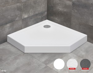 Radaway DOROS PT COMPACT 800x800x115 Stone Antracyt brodzik pięciokątny SDRPT8080-05-64S