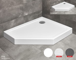 Radaway DOROS PT E Compact 100x90 lewy STONE Antracyt brodzik pięciokątny SDRPTP1090-05-64SL