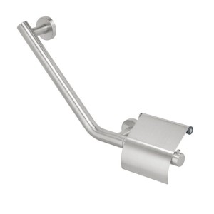 Tiger 299120946 uchwyt kątowy z pojemnikiem na papier lewy Boston Comfort Safety stal nierdzewna szczotkowana