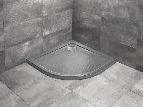 Radaway Doros A 900x900x45 Stone Antracyt brodzik półokrągły płytki SDRA9090-01-64S.jpg