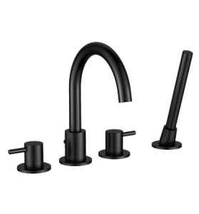 Omnires Y1232BL Y Bateria wannowa, 4-otworowa, czarna