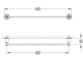 Omnires Art Line AL53216BR wieszak na ręcznik 65cm brąz antyczny.png
