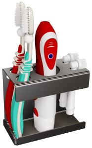 Andex 339/SG Uchwyt na szczoteczkę elektryczną, dwie końcówki i szczoteczki TECHNIC stal nierdzewna polerowana