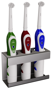 Andex 336/SG Uchwyt na trzy szczoteczki elektryczne TECHNIC stal nierdzewna polerowana