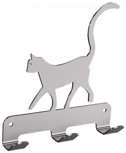 Andex 334/SG Wieszak 3-hakowy z kotem TECHNIC stal nierdzewna polerowana