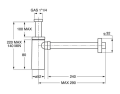 Syfon umywalkowy - okrągły ABS 0595EC25K7 chrom rysunek techniczny