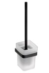 *BEMETA 135013010 NERO wisząca szczotka do wc ze szklanym kielichem czarna