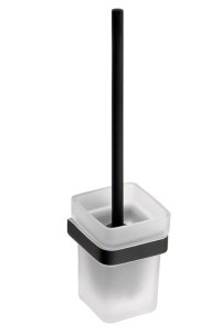 *BEMETA 135013010 NERO wisząca szczotka do wc ze szklanym kielichem czarna