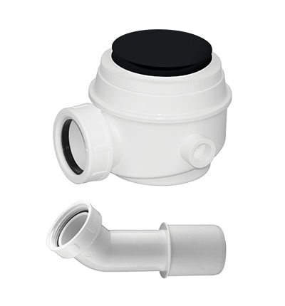 Omnires WB01XBL syfon brodzikowo-wannowy, do brodzików z otworem 50 mm i wanien bez przelewu. Klik-Klak czarny