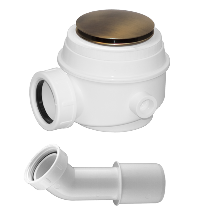 Omnires WB01XBR syfon brodzikowo-wannowy, do brodzików z otworem 50 mm i wanien bez przelewu. Klik-Klak brąz antyczny