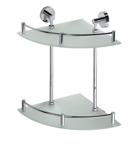 BEMETA 104202142 OMEGA podwójna narożnikowa półka szklana