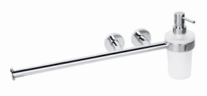 BEMETA 104019012 OMEGA wieszak na ręcznik i dozownik do mydła 230 ml