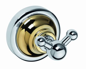 BEMETA 144206038 RETRO złoto/chrom haczyk podwójny