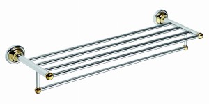 BEMETA 144202098 RETRO złoto/chrom półka na ręczniki z relingiem
