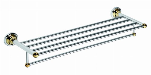 BEMETA 144202098 RETRO złoto/chrom półka na ręczniki z relingiem