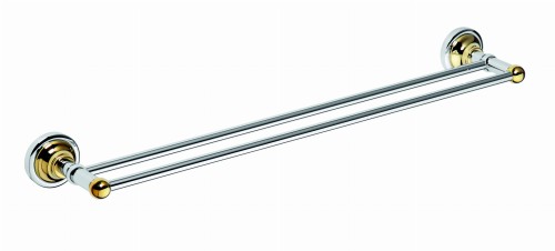 BEMETA 144204058 RETRO złoto/chrom wieszak na ręcznik podwójny 600 mm