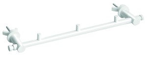 *BEMETA 134504225 RAWELL prosty, regulowany wieszak na ręcznik z haczykami biały