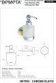 BEMETA 144209108 RETRO złoto/chrom dozownik na mydło 200ml, szklany MINI
