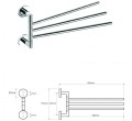 BEMETA 104204112 OMEGA potrójny wieszak na ręcznik uchylny