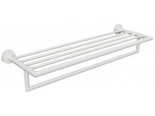 BEMETA 104219074 WHITE Biała półka na ręczniki z relingiem 500 mm