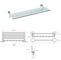 BEMETA 104205162 OMEGA ruchoma półka na ręczniki z haczykami 600 mm