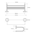 BEMETA 104205172 OMEGA "podwójna półka na ręczniki w typie litery *U* 600 mm